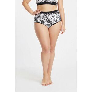 Lane Bryant Cacique Cotton Full Brief Panty Black/White Floral 22/24